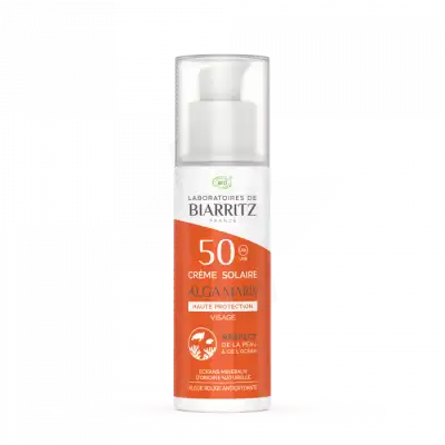 Laboratoires De Biarritz Algamaris Spf50 Crème Solaire Visage Bio Fl Airless/50ml
