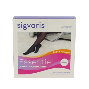 Sigvaris Essentiel Semi-transparent Bas Auto-fixants  Femme Classe 2 Épice Medium Normal