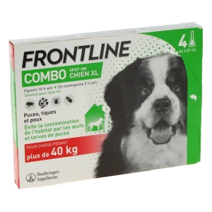 Frontline Combo 402,00 Mg / 361,80 Mg Solution Pour Spot-on Pour Chien Xl, Solution Pour Spot-on