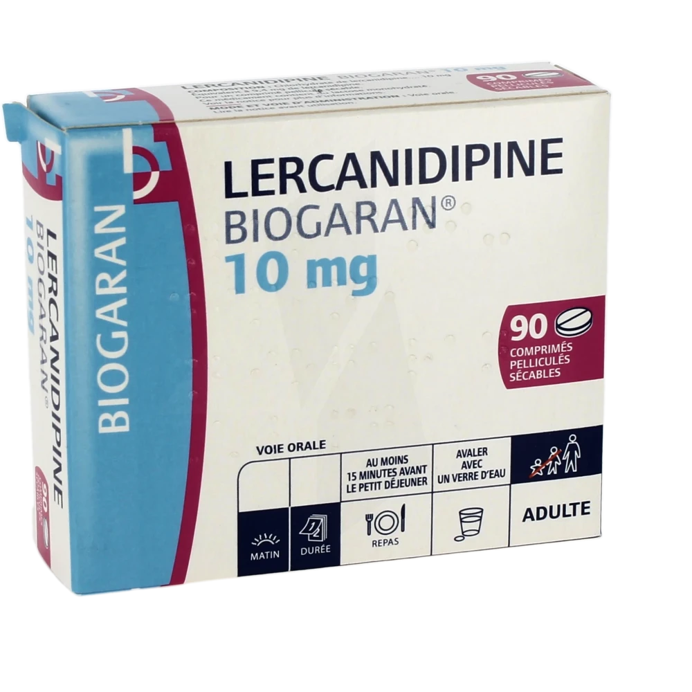 Lercanidipine Biogaran 10 Mg, Comprimé Pelliculé Sécable