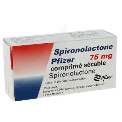 SPIRONOLACTONE PFIZER 75 mg, comprimé sécable