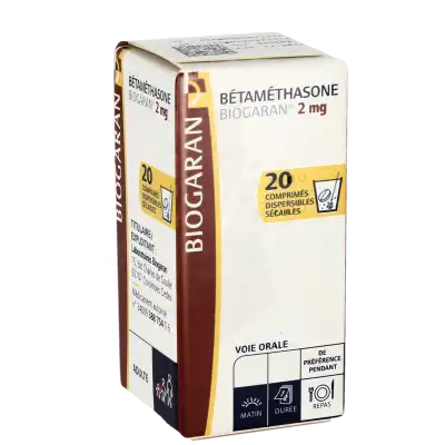 Betamethasone Biogaran 2 Mg, Comprimé Dispersible Sécable à Bordeaux