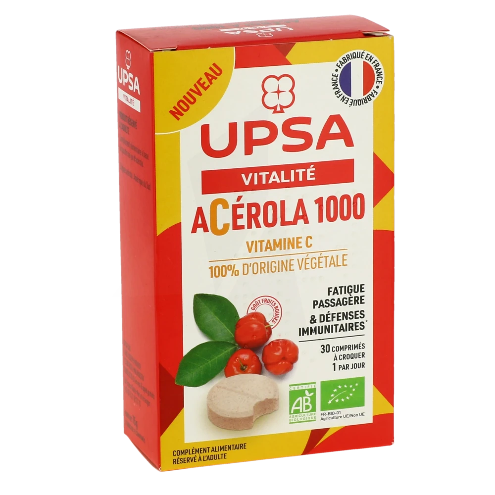 Upsa Acérola 1000 Comprimés à Croquer Bio B/30