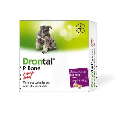 Drontal P Bone Comprimés Arôme Boeuf Chien B/4 à Mérignac