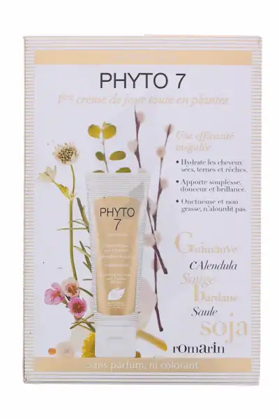 Phyto 7 Creme De Jour Hydratation Brillance Aux 7 Plantes Phyto 50ml X 2 Cheveux Secs