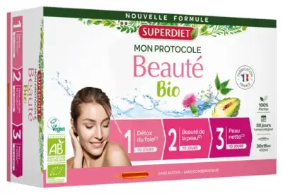 Superdiet Solution Buvable Protocole Beauté Bio 30 Ampoules/15ml à Bordeaux