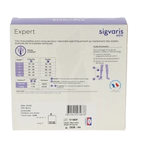Sigvaris Expert Chaussette Classe 3 Homme Noir Long M