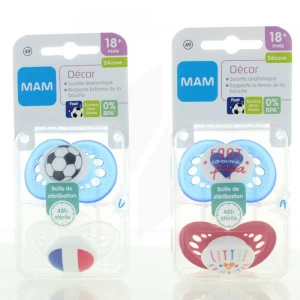 Mam Euro 2016 Sucette Silicone 18 Mois+ Foot B/2