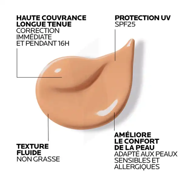 La Roche Posay Toleriane Fluide Correcteur Haute Couvrance 16h Haute Correction Spf25 Teinte N°10 Tube/30ml