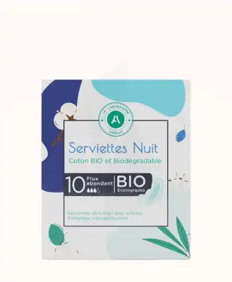 Laboratoire Aprium Serviettes Nuit Bio B/10 à Muret