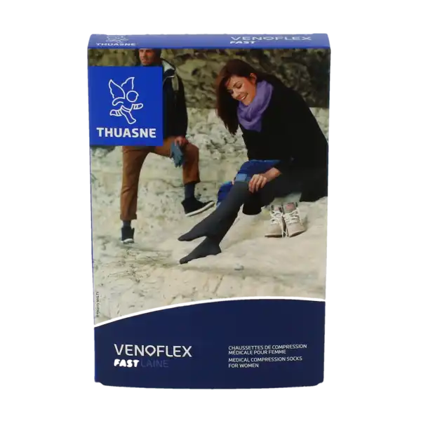 Venoflex Fast 2 Chaussette Laine Femme Torsades Noir Taille 2n