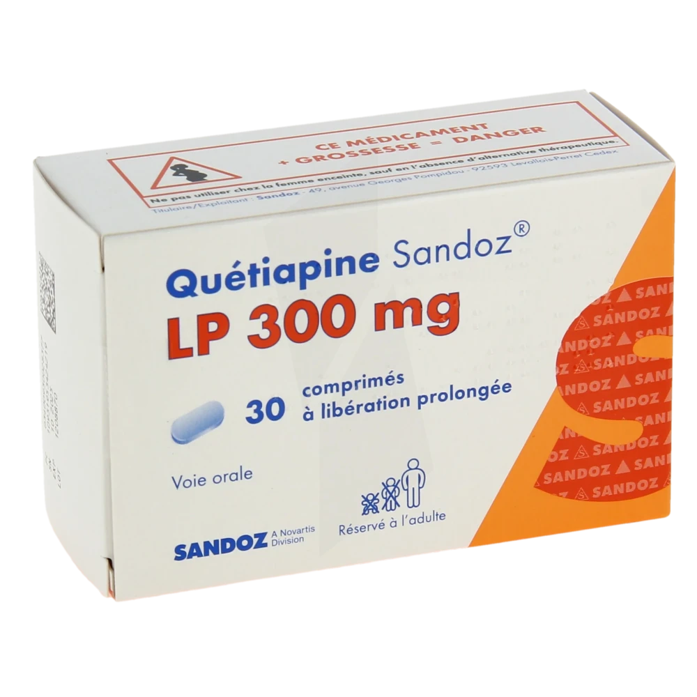 Quetiapine Sandoz Lp 300 Mg, Comprimé à Libération Prolongée