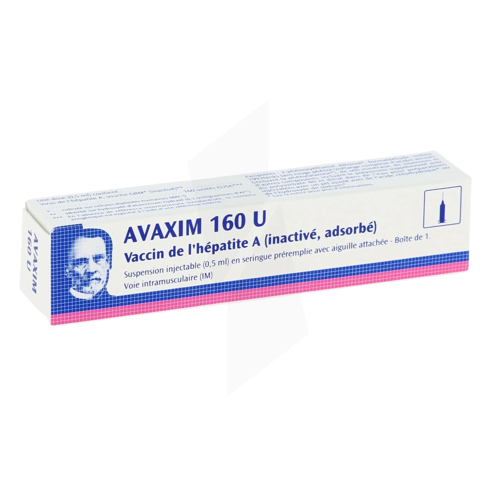 Avaxim 160 U, Suspension Injectable En Seringue Préremplie. Vaccin De L'hépatite A (inactivé, Adsorbé)