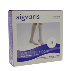 Sigvaris At2 Chaussette Pied Ouvert Blanc T3 Normal