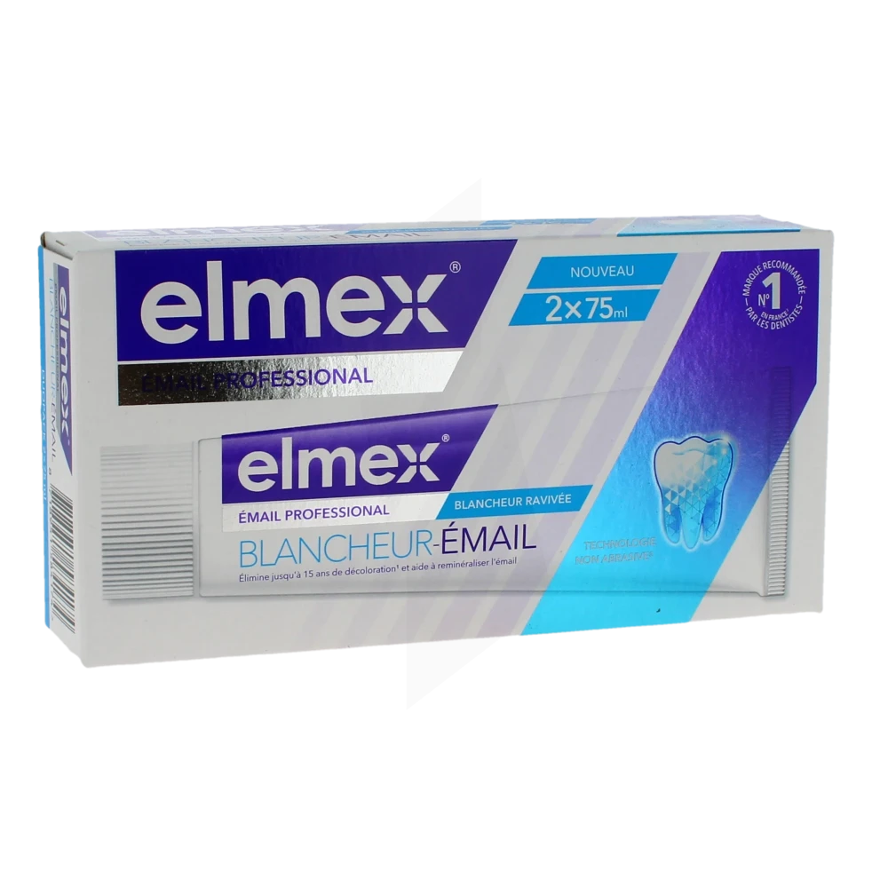 Elmex Opti-émail Dentifrice Blancheur 2 Tubes De 75 Ml