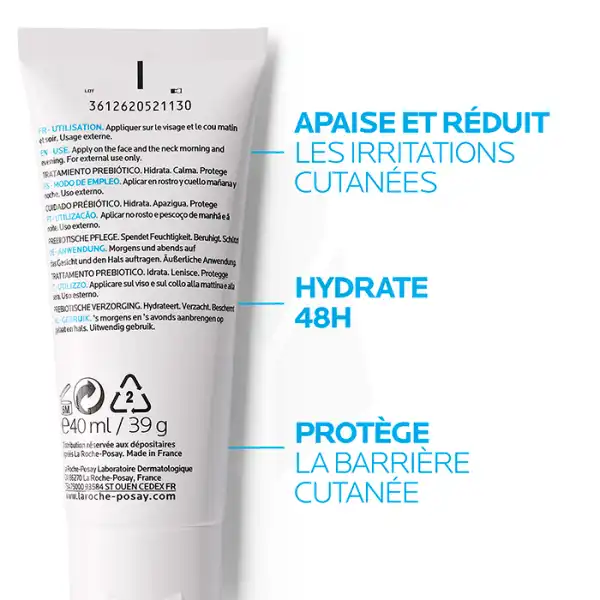 La Roche Posay Toleriane Sensitive Soin Hydratant Apaisant Protecteur Tube/40ml