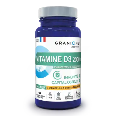 Granions Vitamine D3 2000ui Immunité Capital Osseux Comprimés à Croquer B/30 à CANALS
