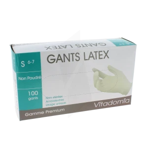 Vitadomia Gant Latex Sans Poudre Premium Ts 6/7 B/100