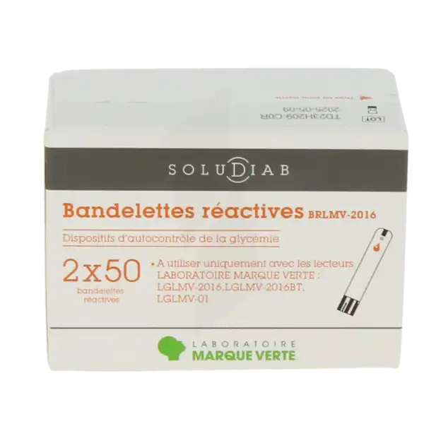 Soludiab Bandelettes Réactives Lmv  Boîte De 100