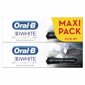 Oral B 3d White Whitening Therapy Dentifrice Charbon Nettoyage Intense 2t/75ml