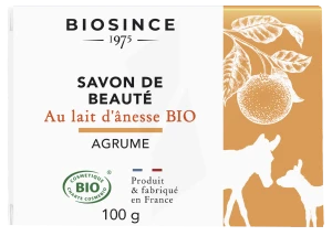 Biosince 1975 Savon De Beauté Lait D'Ânesse Bio Agrumes 100g
