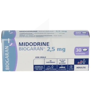 Midodrine Biogaran 2,5 Mg, Comprimé