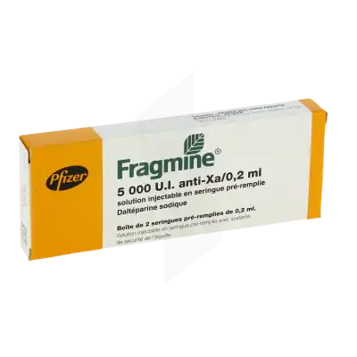 Fragmine 5 000 U.i. Anti Xa/0,2 Ml, Solution Injectable En Seringue Pré-remplie à FLEURANCE