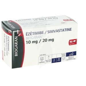 Ezetimibe/simvastatine Biogaran 10 Mg/20 Mg, Comprimé