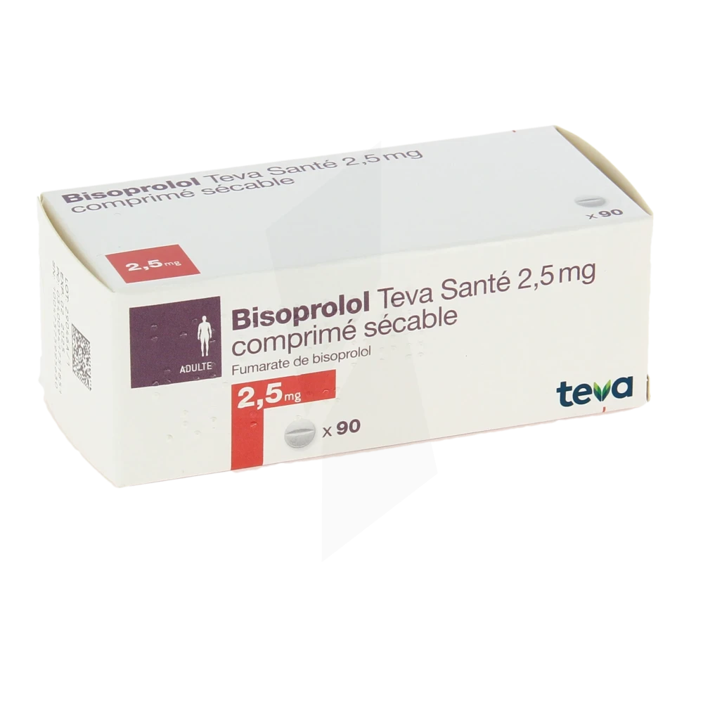 Bisoprolol Teva Sante 2,5 Mg, Comprimé Sécable