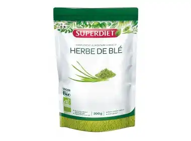 Superdiet Herbe De Blé Bio Poudre Pot/200g à BU