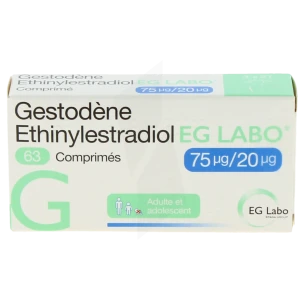 Gestodene/ethinylestradiol Eg Labo 75 µg/20 µg Cpr 3plq/21