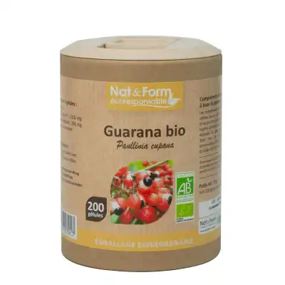 Nat&form Eco Responsable Guarana Bio Gélules B/200 à VIC-FEZENSAC