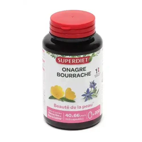 Superdiet Huile D'onagre+bourrache Bio Caps B/200