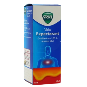 Vicks Expectorant Guaifenesine 1,33 % Adultes Miel, Sirop