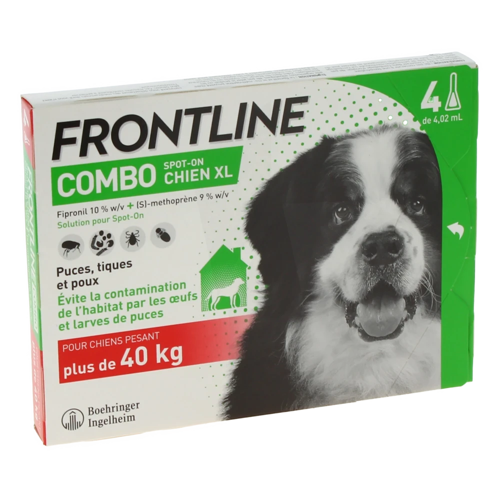 Frontline Combo 402,00 Mg / 361,80 Mg Solution Pour Spot-on Pour Chien Xl, Solution Pour Spot-on