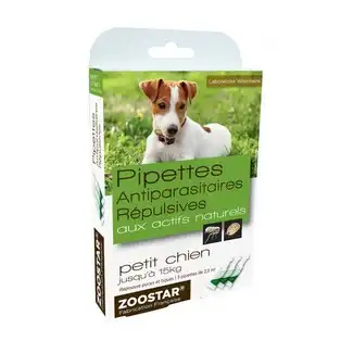 Zoostar Pipettes Antiparasitaires Répulsive - Petits Chiens > 15kg à Tarbes