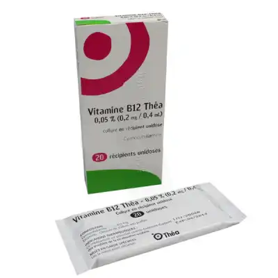 Vitamine B12 Thea 0,05 Pour Cent (0,2 Mg/0,4 Ml), Collyre En Récipient Unidose à VALENCE