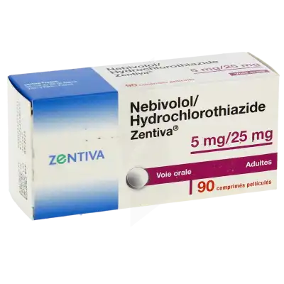 NEBIVOLOL/HYDROCHLOROTHIAZIDE ZENTIVA 5 mg/25 mg, comprimé pelliculé