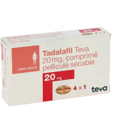 Tadalafil Teva 20 Mg, Comprimé Pelliculé Sécable à Osny