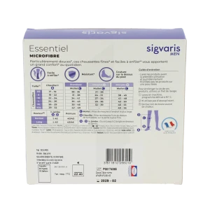 Sigvaris Essentiel Urban Microfibre Chaussette Morpho+ Classe 2 Homme Noir Long L