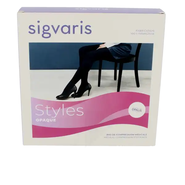 Sigvaris Styles Opaque Collant  Femme Classe 2 Noir Small Long
