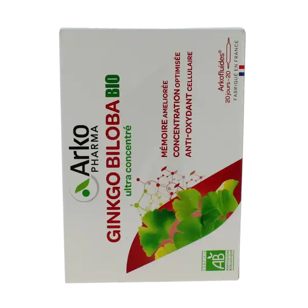 Arkofluide Bio Ultraextract Solution Buvable Mémoire Concentration 20 Ampoules/10ml