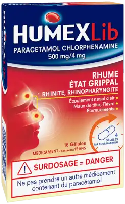 Humexlib Paracetamol Chlorphenamine 500 Mg/4 Mg, Gélule à CHASSE SUR RHÔNE