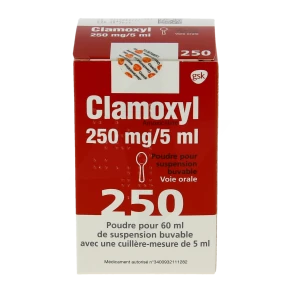 Clamoxyl 250 Mg/ 5 Ml, Poudre Pour Suspension Buvable