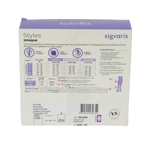 Sigvaris Styles Opaque Chaussettes  Femme Classe 2 Noir Small Normal