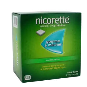 Nicorette Menthe Fraiche 2 Mg Sans Sucre, Gomme à Mâcher Médicamenteuse édulcorée Au Xylitol Et à L'acésulfame Potassique à DIJON