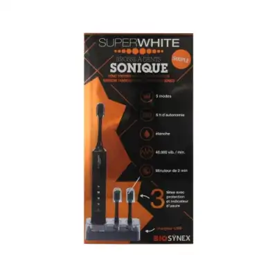 Biosynex Superwhite Brush Brosse Dents Sonique Noire à Mulhouse