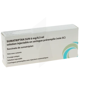 Sumatriptan Sun 6 Mg/0,5 Ml, Solution Injectable En Seringue Préremplie (voie Sc)