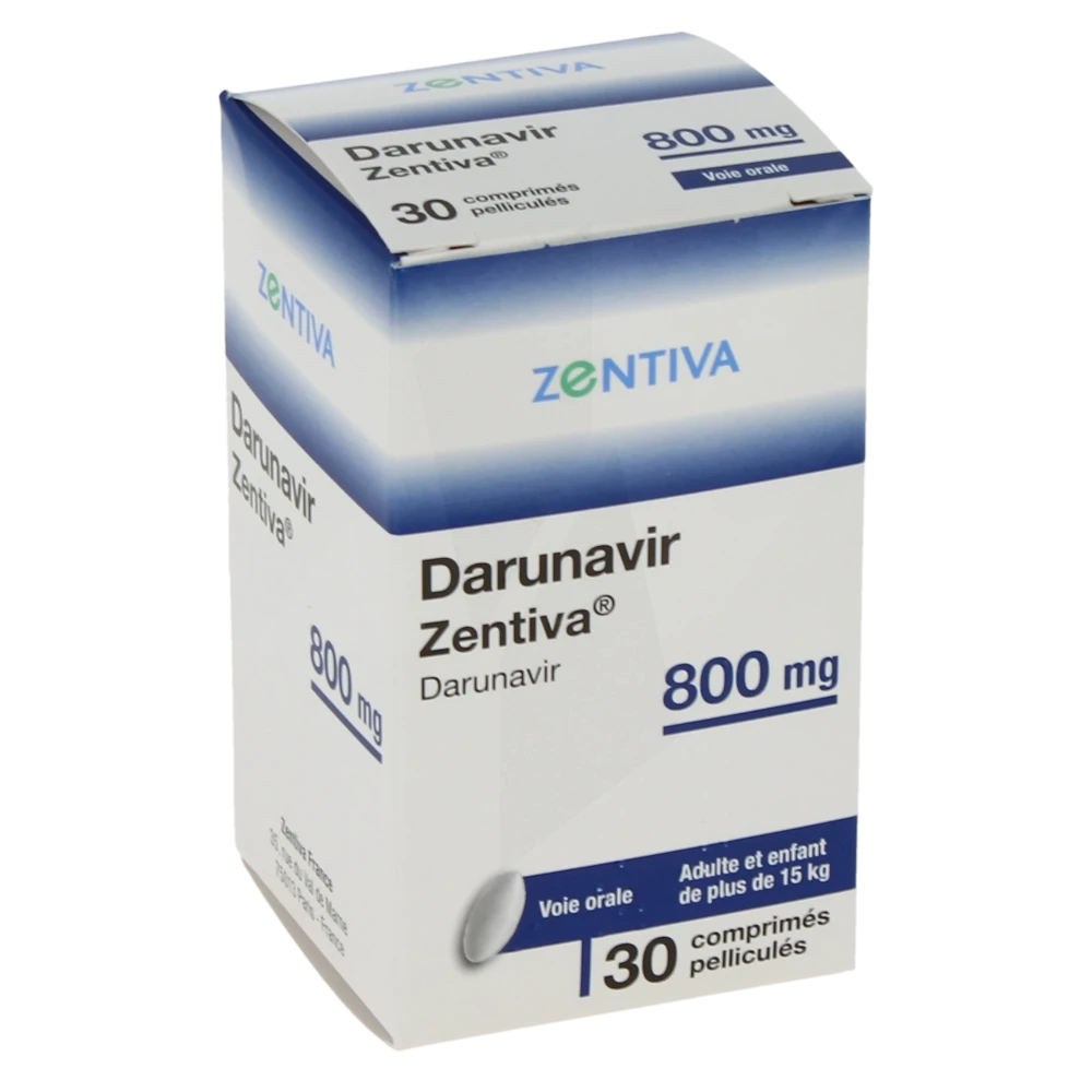 Darunavir Zentiva 800 Mg, Comprimé Pelliculé