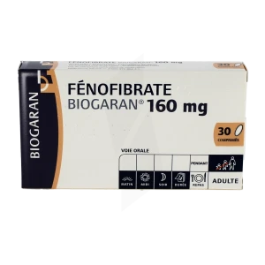 Fenofibrate Biogaran 160 Mg, Comprimé